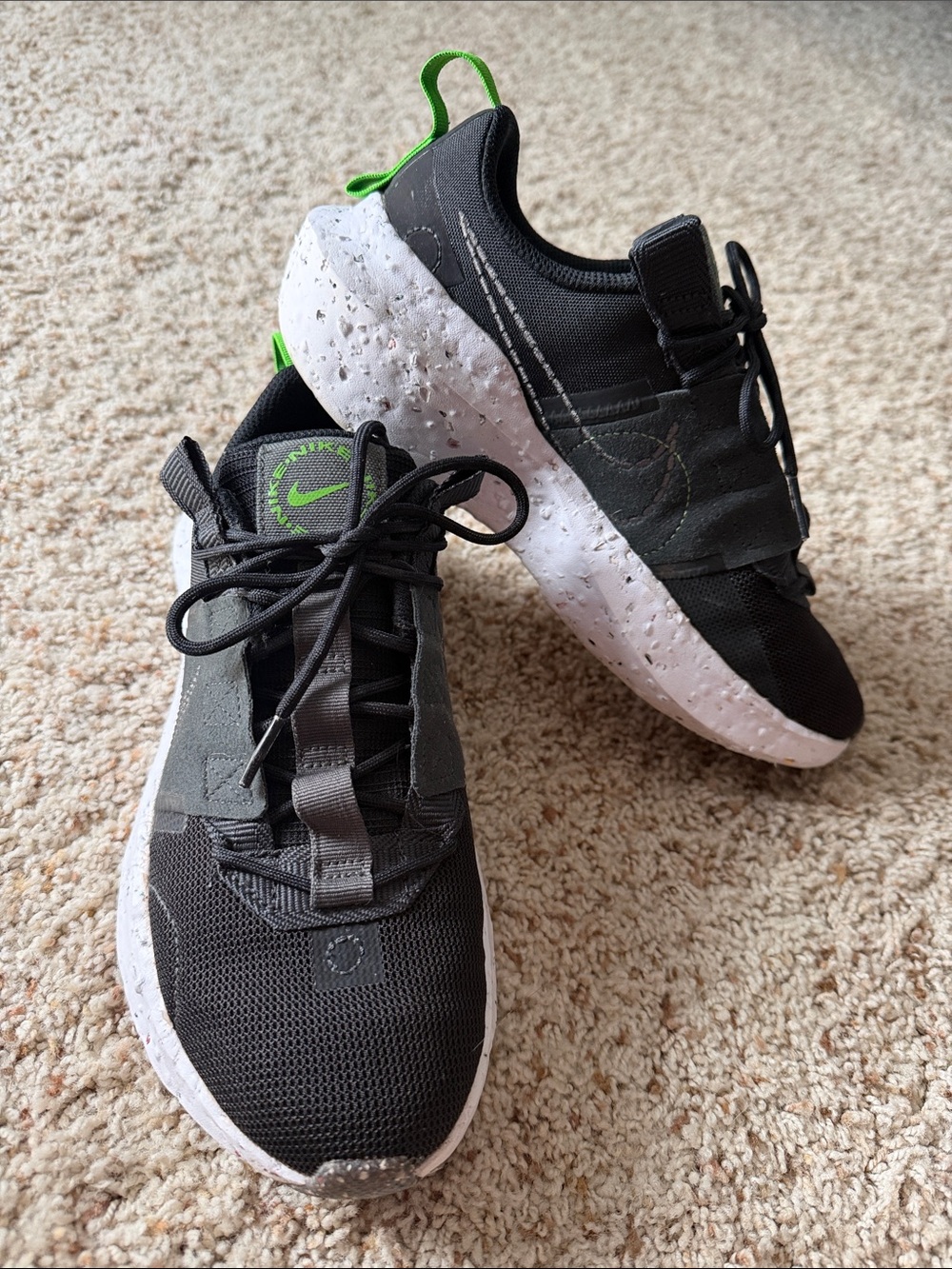 Nike Black and Neon Green Athletic Sneakers